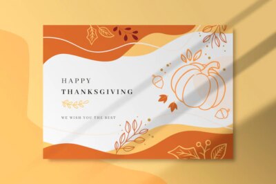 Free Vector | Thanksgiving card template