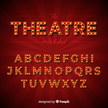 Free Vector | Theatre light bulb alphabet