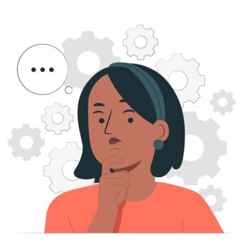 Free Vector | Thinking face concept illustration