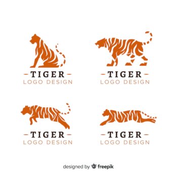 Free Vector | Tiger silhouette logo pack
