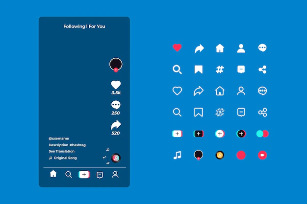 Free Vector | Tiktok interface concept