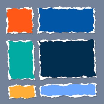 Free Vector | Torn paper sheet set in square and rectangle shapes
