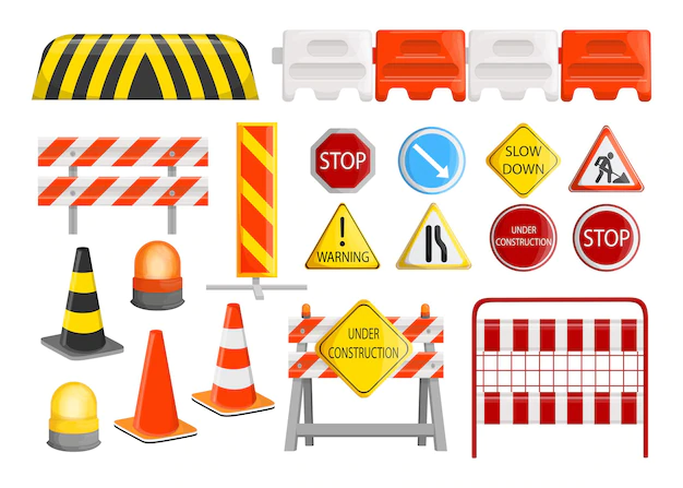 Free Vector | Traffic barriers collection