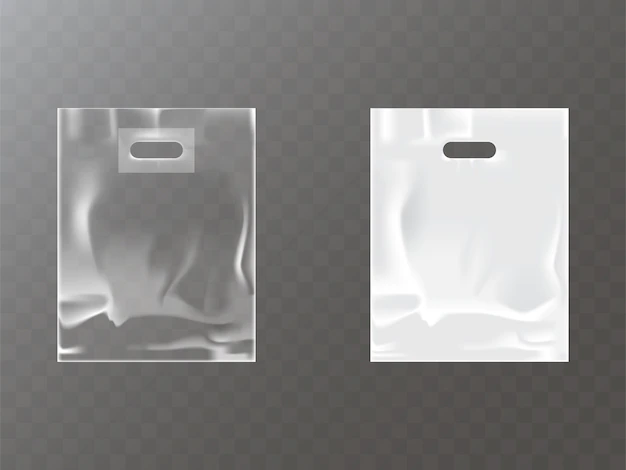 Free Vector | Transparent and white plastic or foil bag with hang hole