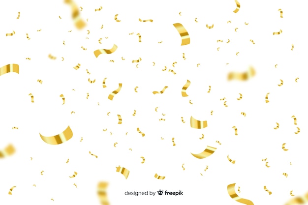 Free Vector | Transparent background with golden confetti