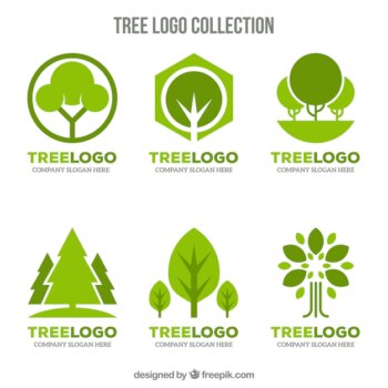 Free Vector | Tree logos collection in flat style