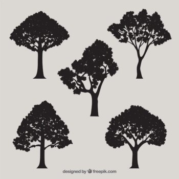 Free Vector | Tree silhouettes
