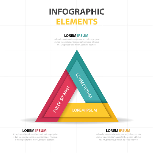 Free Vector | Triangular infographics with three colors