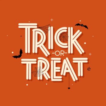 Free Vector | Trick or treat lettering concept