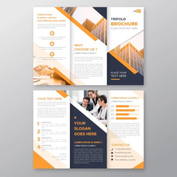 Free Vector | Trifold brochure template with photo