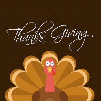Free Vector | Typography happy thanksgiving ,autumn turkey bird  background