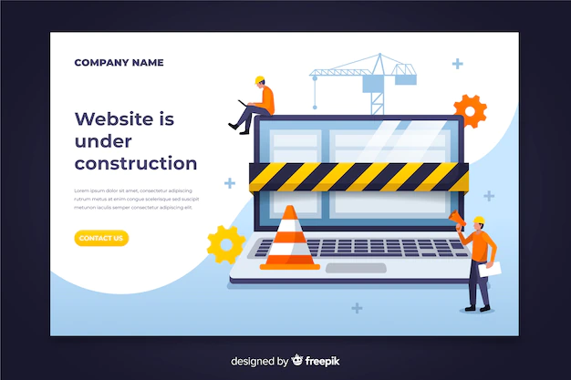 Free Vector | Under construction landing page template