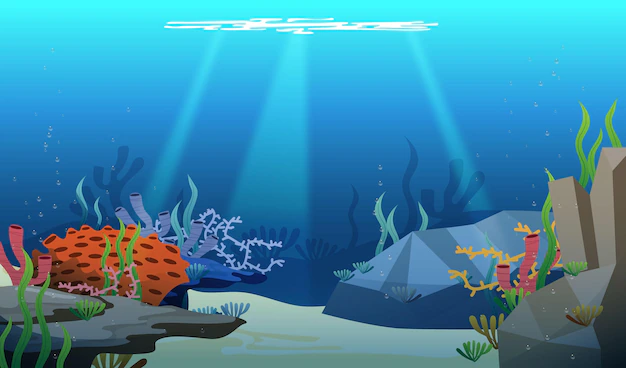 Free Vector | Under the sea - background for video conferencing