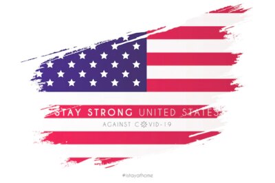 Free Vector | United states flag in watercolor splash with support message