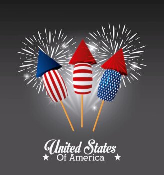 Free Vector | United states of america design with fireworks