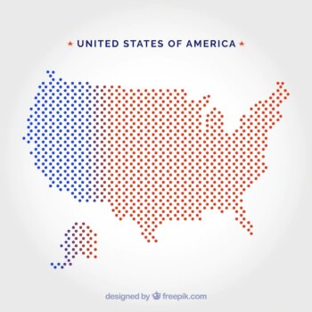 Free Vector | United states of america dot map