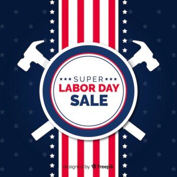 Free Vector | Usa labor day sales background in flat style