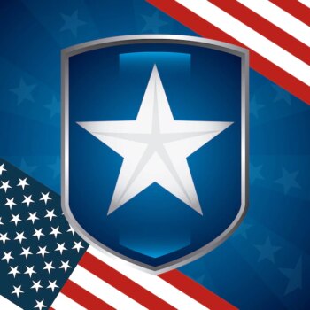 Free Vector | Usa star in shield with american flag design