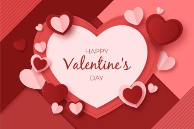 Free Vector | Valentine's day sale in paper style with heart shapes