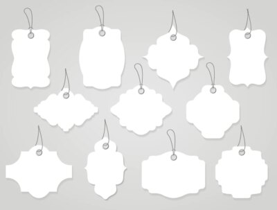 Free Vector | Vector blank labels or tags white with ropes