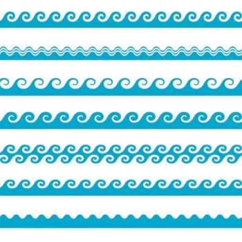Free Vector | Vector blue wave icons set on white background. water waves