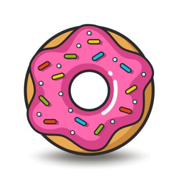 Free Vector | Vector colorful icon of pink doughnut isolated on white background