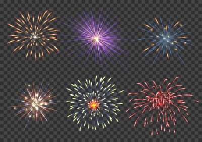Free Vector | Vector fireworks set. event, sparkle and star, pyrotechnic and petard illustration