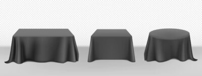 Free Vector | Vector realistic black tablecloth on tables