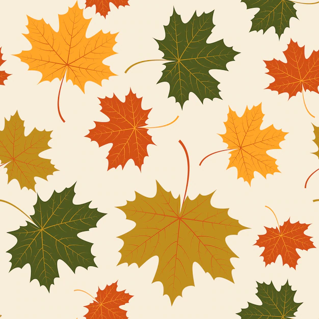 Free Vector | Vector seamless with autumn maple leaves