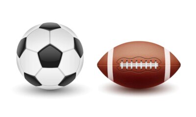 Free Vector | Vector set of sports balls, balls for soccer and american football in a realistic style