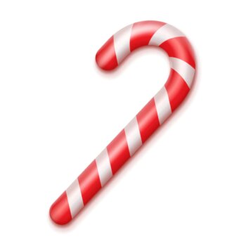 Free Vector | Vector striped red and white christmas candy cane close up top view isolated on background