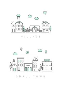 Free Vector | Village and small town
