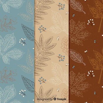 Free Vector | Vintage autumn pattern collection