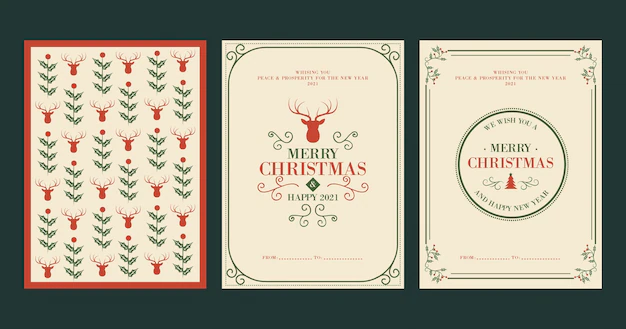 Free Vector | Vintage christmas cards template