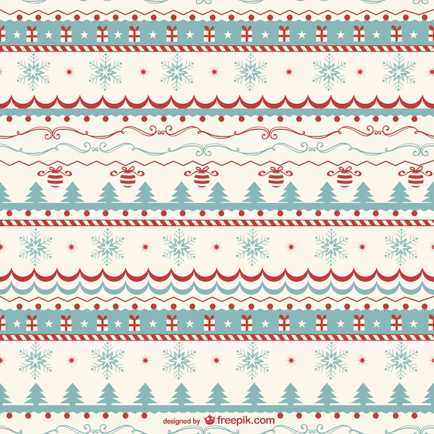 Free Vector | Vintage christmas pattern vector