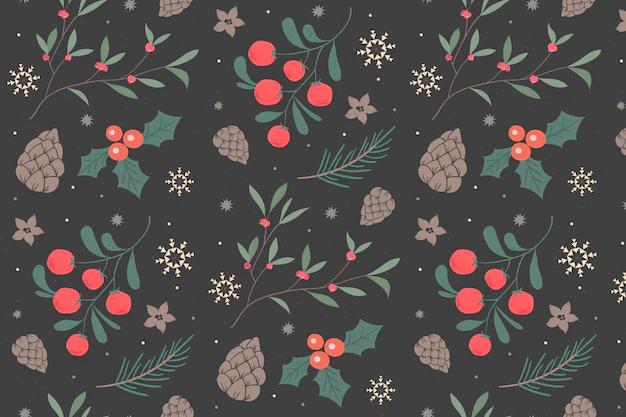 Free Vector | Vintage christmas pattern