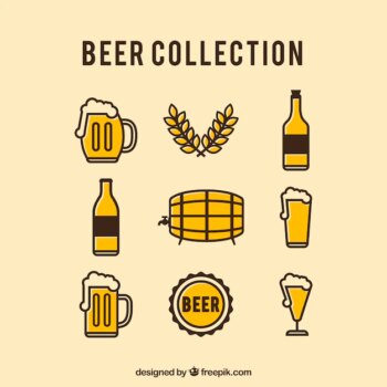 Free Vector | Vintage collection of beers