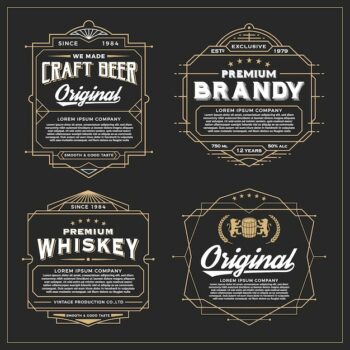 Free Vector | Vintage frame design for labels, banner, sticker and other design. suitable for whiskey, beer and premium product.