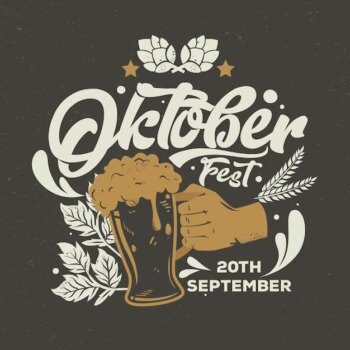 Free Vector | Vintage oktoberfest background with pint