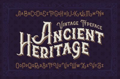 Free Vector | Vintage style font set with classic ornament