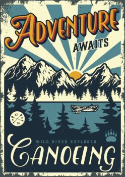 Free Vector | Vintage summer adventure poster