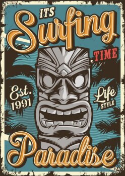 Free Vector | Vintage surfing poster