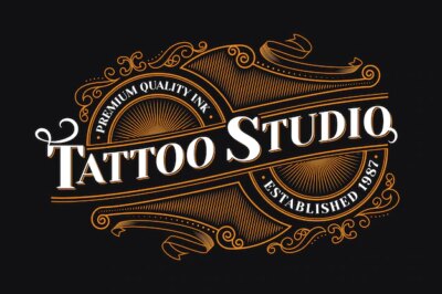 Free Vector | Vintage tattoo studio logo