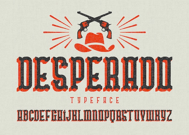 Free Vector | Vintage western font set