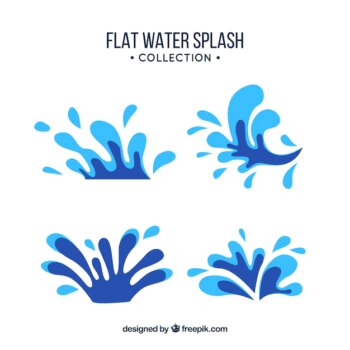 Free Vector | Water splash collection in flat style