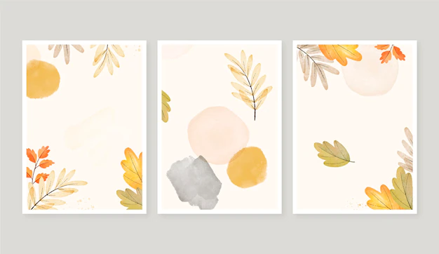 Free Vector | Watercolor autumn cards collection