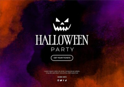 Free Vector | Watercolor banner for halloween party
