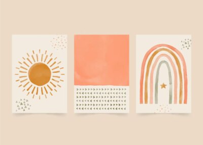 Free Vector | Watercolor boho covers collection