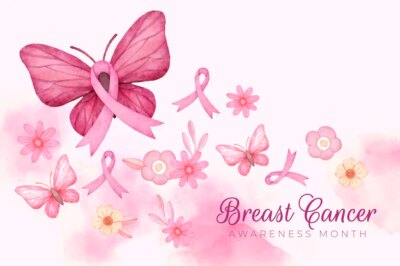 Free Vector | Watercolor breast cancer awareness month background