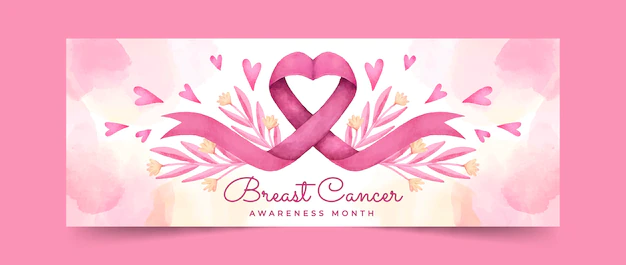 Free Vector | Watercolor breast cancer awareness month social media cover template